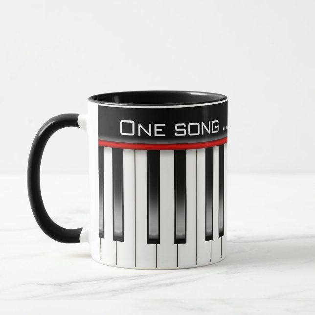 Caneca Teclado Piano com Cotação de Música (Esquerda)