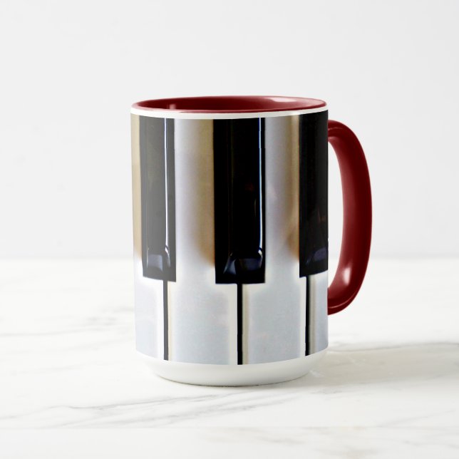 Caneca Teclado - Preto e Branco (Frente Esquerda)