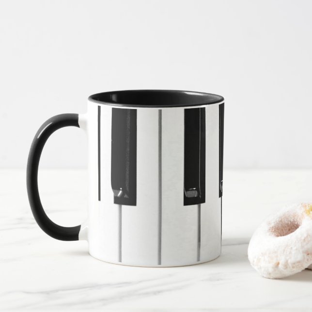 Caneca Teclas do teclado do Piano (Com Donut)