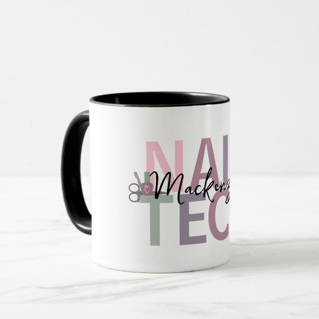 Caneca Tecnologia personalizada de unhas (Frente Esquerda)