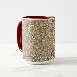 Caneca Teddy Bear Brown Dourado Glitter