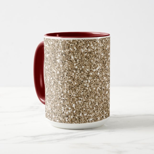 Caneca Teddy Bear Brown Dourado Glitter (Frente Esquerda)