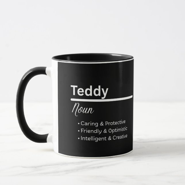 Caneca Teddy Boy Name Definition Personalized Mug (Esquerda)