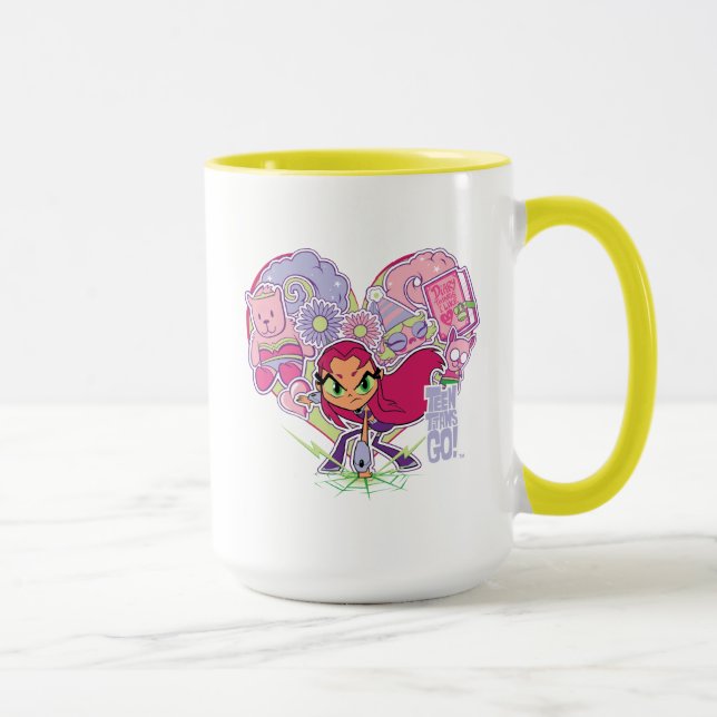 Caneca Teen Titans Go! | Gráfico de Almofadas do Coração  (Direita)