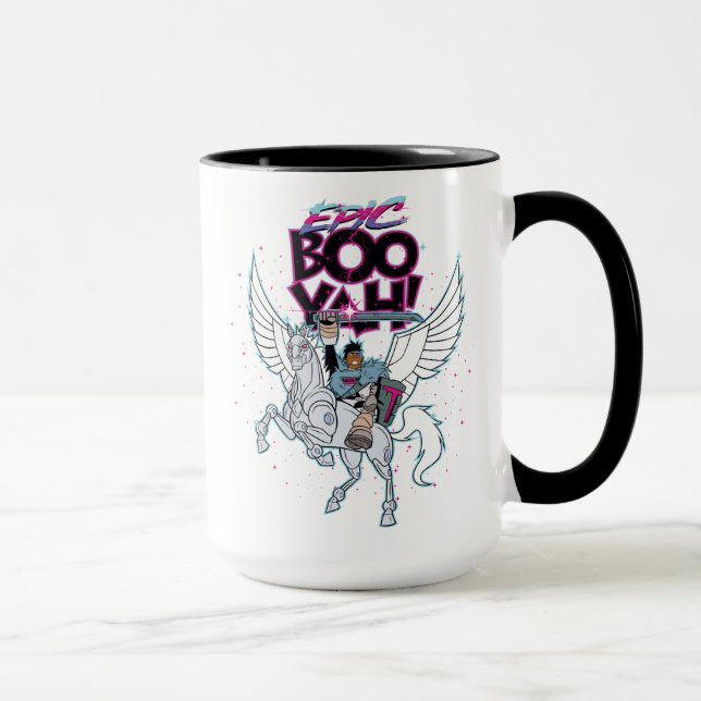 Caneca Teen Titans Go! | Guerreiro Cyborg Riding Pegasus (Direita)