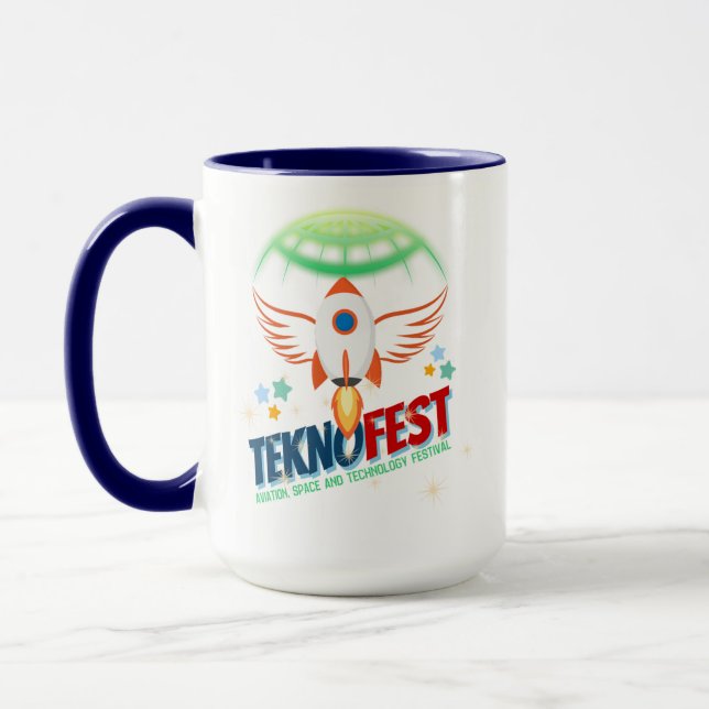 Caneca TEKNOFEST Design de Foguete - Aviação e Tecnologia (Esquerda)