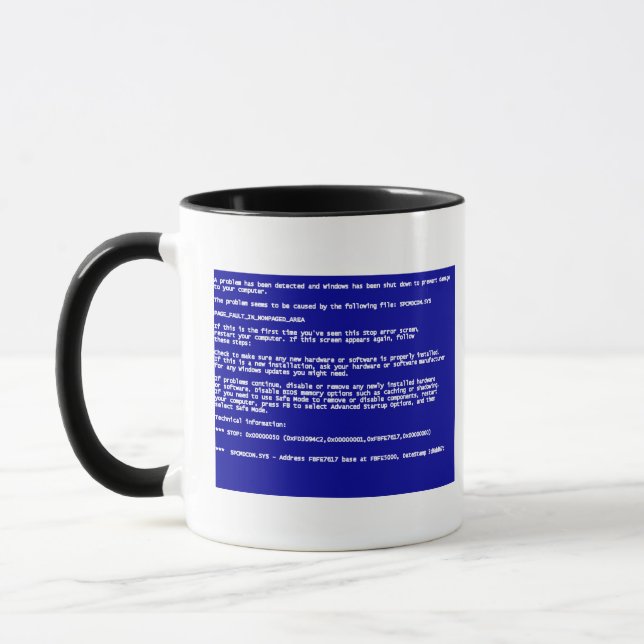 Caneca Tela azul da morte (Esquerda)