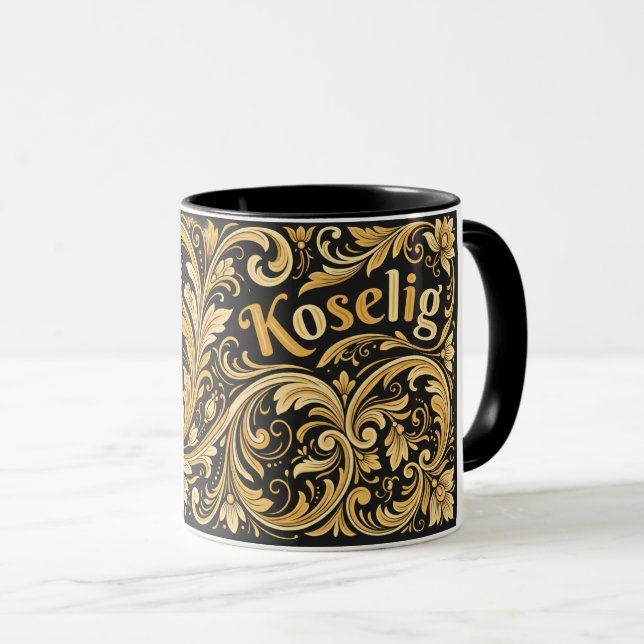 Caneca Telemark Rosemaling – Aconchego Escandinavo (Frente Esquerda)