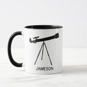 Caneca Telescópio Gráfico Preto e Branco Personalizado