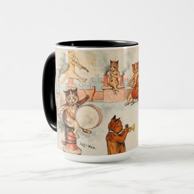 Caneca Telhado de Banda superior por Louis Wain (Frente Esquerda)