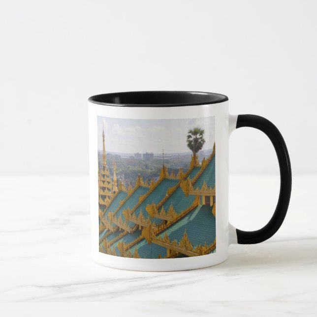 Caneca Telhados de Shwedagon Pagoda, Rangum, Mianmar (Direita)