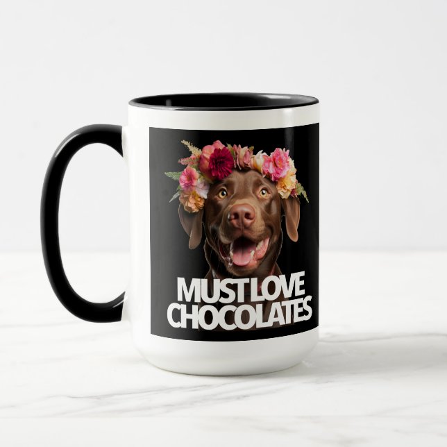 Caneca Tem que amar chocolates labs marrons retriever lab (Esquerda)
