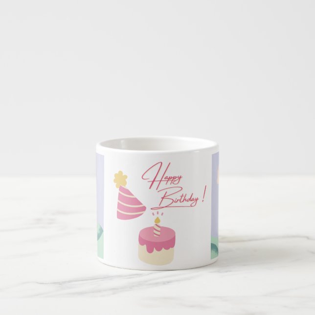 Caneca Tema de Aniversário de Unicórnio Fofa (Frente)