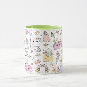Caneca Tema de Design Escolar Groovy
