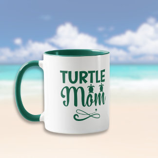 Caneca Tema de Praia Ambiental da Mamãe Tartaruga