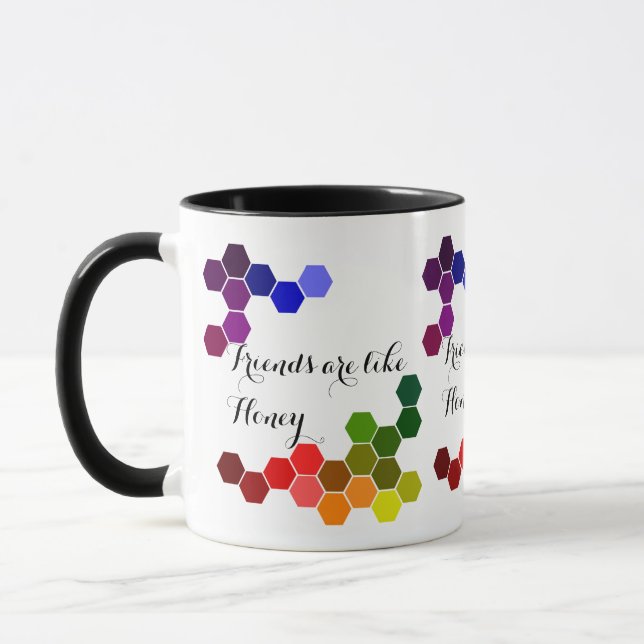 Caneca Tema do mel com palavras positivas (Esquerda)