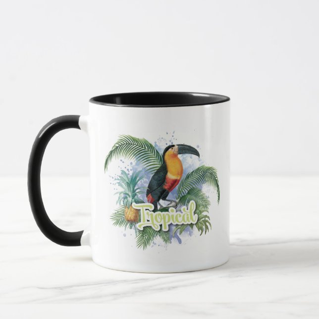 Caneca Tema do papagaio tropical (Esquerda)