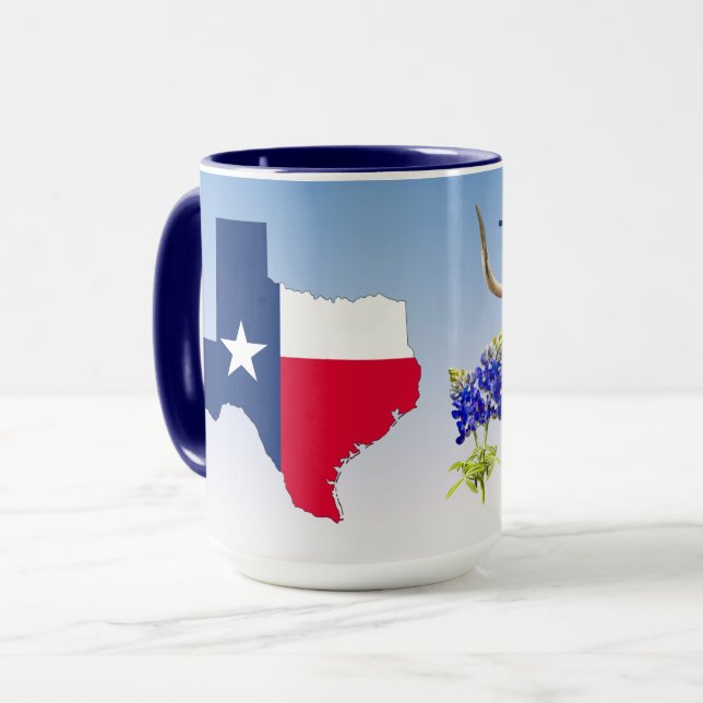 Caneca Tema do Texas sobre blues, Mug (Frente Esquerda)