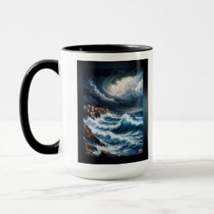 Caneca Tempestade por uma Arte IA costeira mediterrânica 