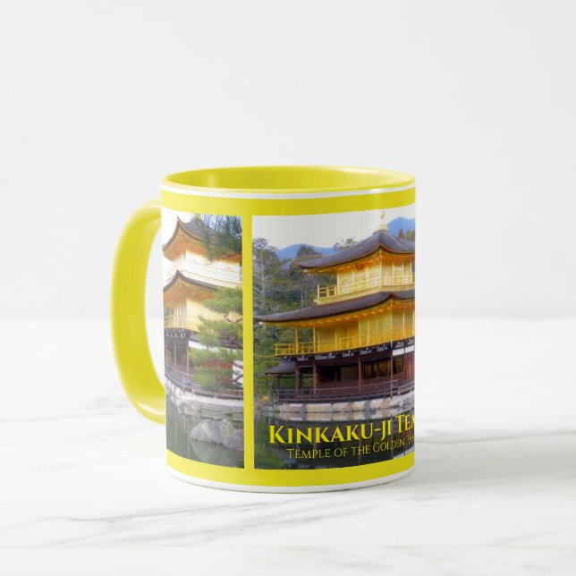 Caneca Templo Kinkaku-ji ("Templo do Pavilhão do Ouro") (Frente Esquerda)