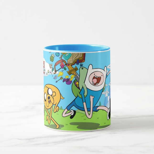 Caneca Tempo de Aventura | Arte de risco da Finn (Centro)