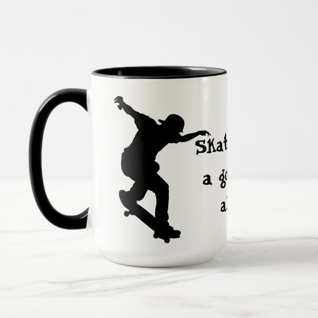 Caneca Tempo de Cota de Skateboard Motivável Sempre (Esquerda)