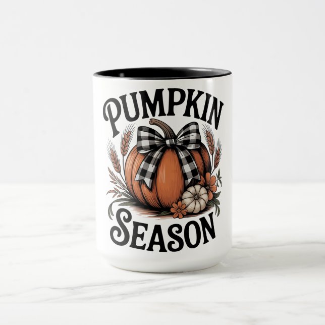 Caneca Temporada de Abóbora Xadrez de Búfalo Fofa (Centro)