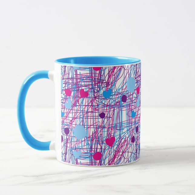 Caneca Tendência Azul Cor-de-rosa (Esquerda)