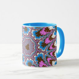 Caneca Tendência rosa, castanho e azul claro