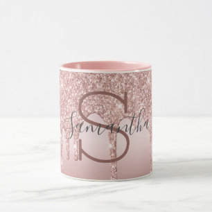Caneca Tendência rosa para pino rosado com pino brilhante