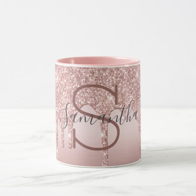 Caneca Tendência rosa para pino rosado com pino brilhante (Centro)