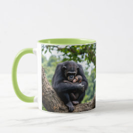 Caneca Tendresse maternelle d'une maman singe.