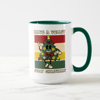 Caneca Tenha um Natal de Volley Jolly. Engraçado Pickleba