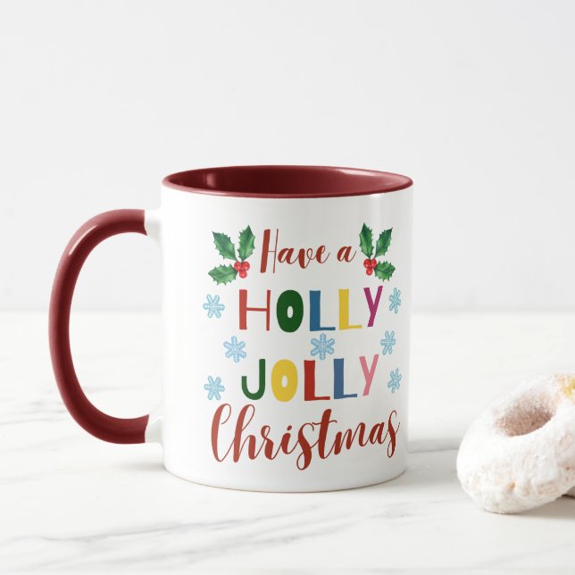 Caneca Tenha Um Natal Holly Jolly (Com Donut)