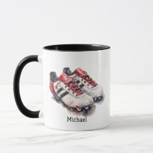 Caneca Tênis de coach de jogador de futebol realista nome