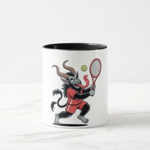 Caneca Tênis Krampus Natal Demônio da Quadra de Tênis de