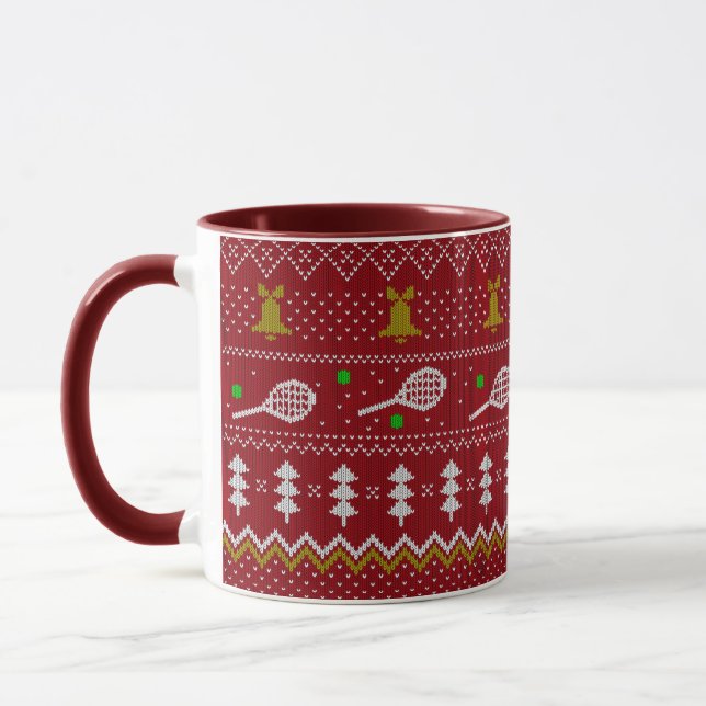 Caneca Tênis Natal Doce Padrão Vermelho (Esquerda)