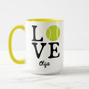 Caneca Tenis Personalizado Amor Feliz Dia do Tênis