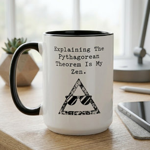 Caneca Teorema de Pitágoras É Meu Guru de Matemática Zen
