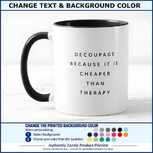 Caneca Terapia de Decoupage Personalizado BW03 Novidade D