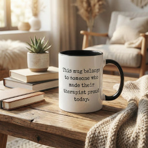 Caneca Terapia Humor Saúde Mental Citação Sarcástica