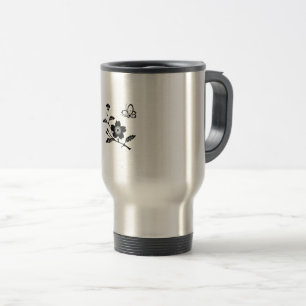 CANECA TÉRMICA 枝桜に中陰桜飛び蝶
