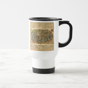 Caneca Térmica 1565 Mapa Antigo do Mundo de Forlani Cartografia V
