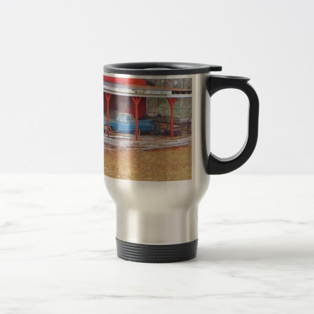 Caneca Térmica 1960 carro antigo com dispositivo de fita AZUL (Direita)