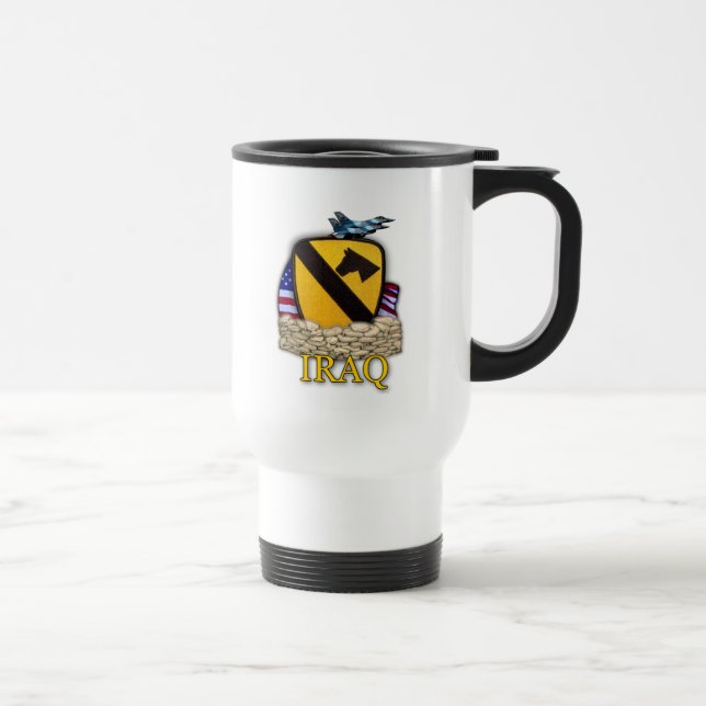 Caneca Térmica 1rua de divisão de cavalaria veteranos da nave ira (Direita)
