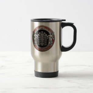 Caneca Térmica [200] Duas Ninurtas prateadas com árvore da vida