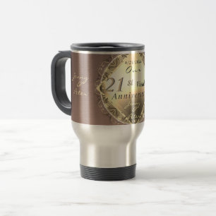 Caneca Térmica 21 Aniversário de Casamento de ruas Iolite e Bras