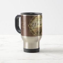 Caneca Térmica 21 Aniversário de Casamento de ruas Iolite e Brass