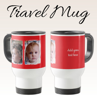 Caneca Térmica 2 photo custom text white red