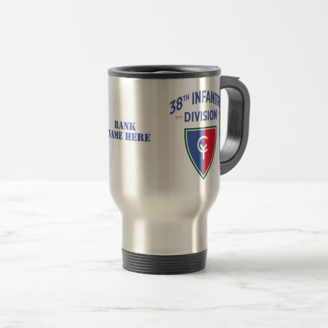 Caneca Térmica 38ª Divisão de Infantaria Militar dos Estados Unid (Frente Esquerda)